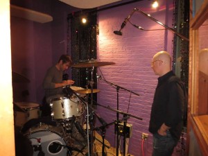 Drummer Brian Wolfe w:Engineer Geoff Sanoff